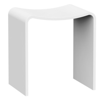KORAL kúpeľňová stolička 40x43x30cm, solid surface, biela mat