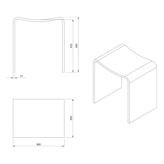 KORAL kúpeľňová stolička 40x43x30cm, solid surface, biela mat