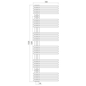 NYMPHA vykurovacie teleso 500x1520mm, biela mat