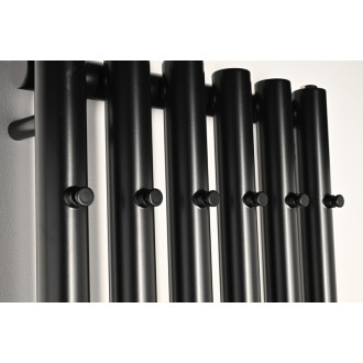 PILON vykurovacie teleso 418x1800mm, so šiestimi háčikmi pre uterák, čierna mat
