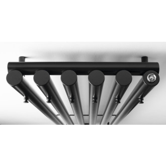 PILON vykurovacie teleso 418x1800mm, so šiestimi háčikmi pre uterák, čierna mat