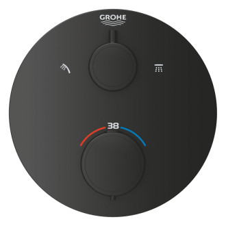 Sprchový systém Grohe Precision Thermostat vrátane podomietkového telesa čierna matná 348832430