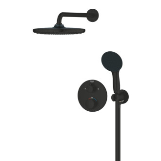 Sprchový systém Grohe Precision Thermostat vrátane podomietkového telesa čierna matná 348832430