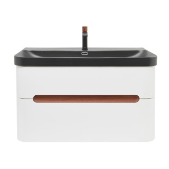 Kúpeľňová skrinka s umývadlom a batériou SAT Fusion 97,5x53x45 cm biela matná mat SATFUSION2100WBKMBA