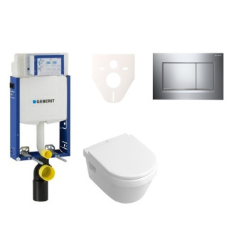 Cenovo zvýhodnený závesný WC set Geberit na zamurovanie + WC Villeroy &amp; Boch Omnia Architectura 110.302.00.5NB6