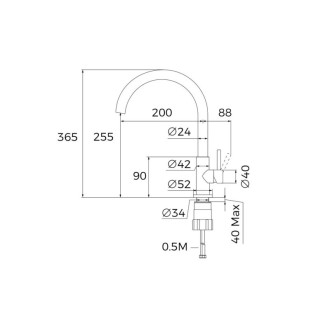 TEKA Kuchynská batéria s vysokým otočným ramienkom UNI 9310 BK, čierna