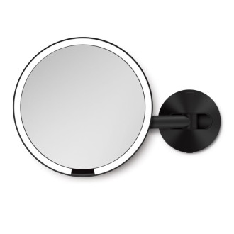 Simplehuman kozmetické zrkadlo na stenu SENSOR LED osvetlenie 5x zväčšenie sieťové čierne ST3065