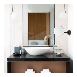 Simplehuman kozmetické zrkadlo na stenu SENSOR LED osvetlenie 5x zväčšenie sieťové čierne ST3065