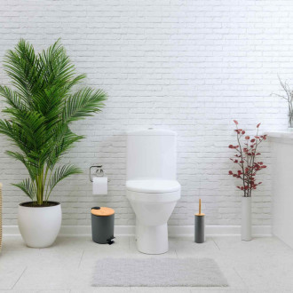 Spirella pedálový odpadkový kôš ADONIS tmavo šedá oceľ bambusové veko 5 L 10.00004