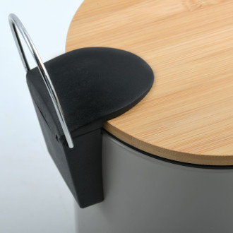 Spirella pedálový odpadkový kôš ADONIS šedohnedá oceľ bambusové veko 3 L 10.00005