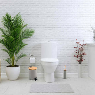 Spirella pedálový odpadkový kôš ADONIS šedohnedá oceľ bambusové veko 5 L 10.00006