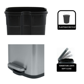 Spirella pedálový odpadkový kôš AKIRA kefovaná nerez oceľ 5 L 10.19833