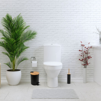 Spirella pedálový odpadkový kôš ADONIS matná čierna oceľ bambusové veko 3 L 10.20919