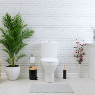 Spirella pedálový odpadkový kôš ADONIS matná čierna oceľ bambusové veko 5 L 10.20921