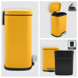 Spirella pedálový odpadkový kôš AKIRA matná šafranovo žltá oceľ 5 L 10.20818