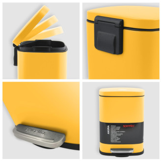 Spirella pedálový odpadkový kôš AKIRA matná šafranovo žltá oceľ 5 L 10.20818