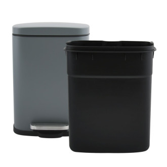 Spirella pedálový odpadkový kôš AKIRA matná šedá oceľ soft-close 12 L 10.21560