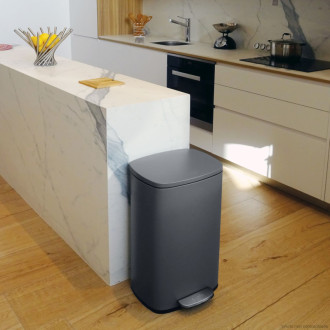 Spirella pedálový odpadkový kôš AKIRA matná šedá oceľ soft-close 50 L 10.21570