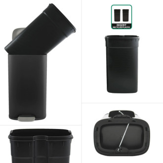 Spirella pedálový odpadkový kôš AKIRA matná čierna oceľ soft-close 50 L 10.21573