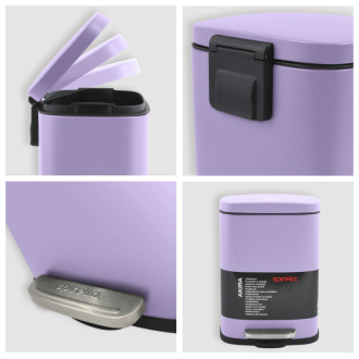 Spirella pedálový odpadkový kôš AKIRA matná fialová oceľ 5 L 10.22615