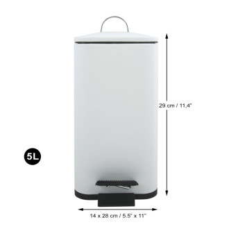 Spirella pedálový odpadkový kôš ERIK mätná biela oceľ 5 L 10.20496