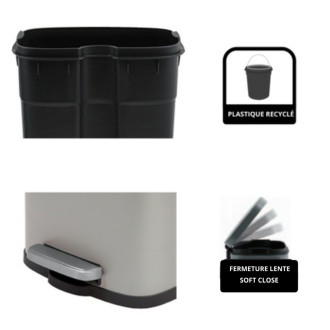 Spirella pedálový odpadkový kôš AKIRA matná šedo-hnedá oceľ 5 L 10.19837