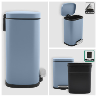 Spirella pedálový odpadkový kôš AKIRA matná hmlovo modrá oceľ 5 L 10.20352