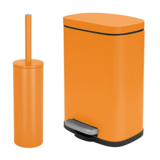 Spirella pedálový odpadkový kôš AKIRA matná oranžová oceľ 5 L 10.20819