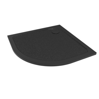 Sprchová vanička štvrťkruhová SAT Project 90x90 cm liaty mramor čierna SATSVPRO90SCA