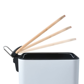 Spirella pedálový odpadkový kôš ERIK biela oceľ bambusové veko 5 L 10.22581