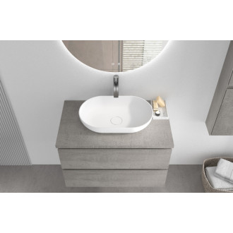 CERANO - Kúpeľňová skrinka Carole s doskou pod umývadlo - 36 mm - betónovo šedá - 101x51,6x46,5 cm