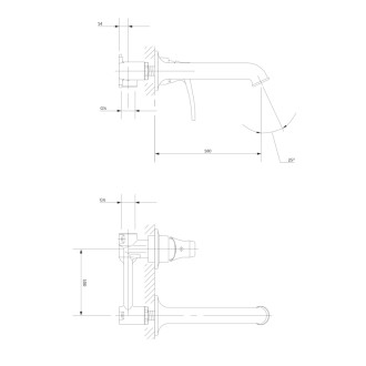 Omnires ART DECO podomietková umývadlová batéria, zlatá lesk AD5115GL