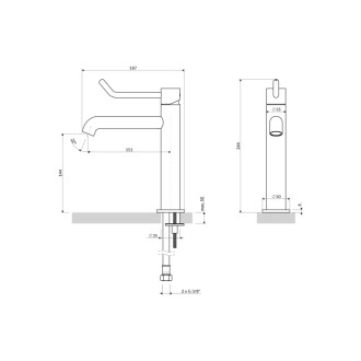 Omnires Y umývadlová batéria, 23 cm (kartuša 25 mm), nikel kartáčovaný Y1212CID-NI
