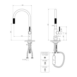 Omnires SWITCH kuchynská batéria s výsuvným výpustom pre filter, grafit kartáčovaný SW9059GR