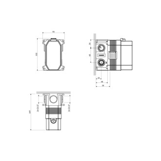 Omnires Y podomietkové teleso sprchové batérie 2cestné BOX47X