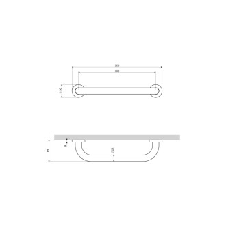Omnires UNI oporné madlo, 35 cm, nikel kartáčovaný UOP-35-MNI