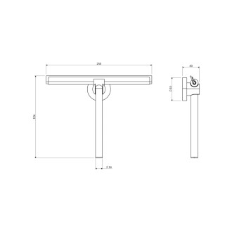 Omnires UNI stierka na vodu s držiakom, čierna polomat UN10910BL