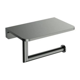 Omnires MODERN PROJECT držiak toaletného papiera s policou, grafit kartáčovaný MP60511GR