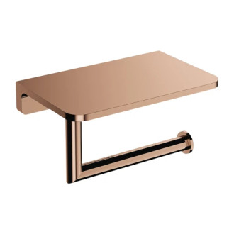 Omnires MODERN PROJECT držiak toaletného papiera s policou, meď lesk MP60511CP