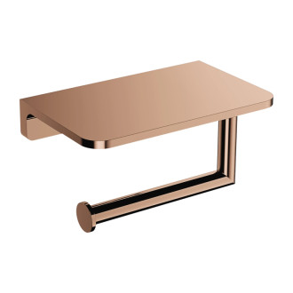 Omnires MODERN PROJECT držiak toaletného papiera s policou, meď lesk MP60511CP