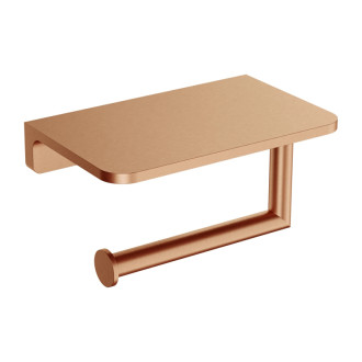Omnires MODERN PROJECT držiak toaletného papiera s policou, meď kartáčovaná MP60511CPB