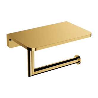 Omnires MODERN PROJECT držiak toaletného papiera s policou, zlatá lesk MP60511GL