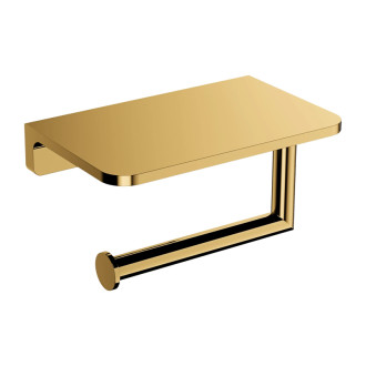 Omnires MODERN PROJECT držiak toaletného papiera s policou, zlatá lesk MP60511GL