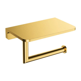 Omnires MODERN PROJECT držiak toaletného papiera s policou, zlatá kartáčovaná MP60511GLB