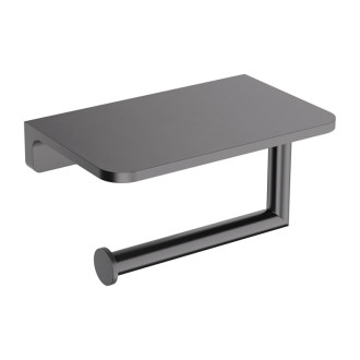 Omnires MODERN PROJECT držiak toaletného papiera s policou, antracit kartáčovaný MP60511AT