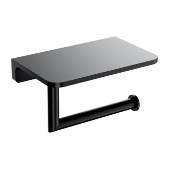 Omnires MODERN PROJECT držiak toaletného papiera s policou, čierna mat MP60511BL