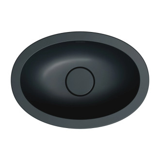 Omnires SHELL M+ podomietkové umývadlo, 38 x 25 cm, čierna lava mat SHELL380UPBLV