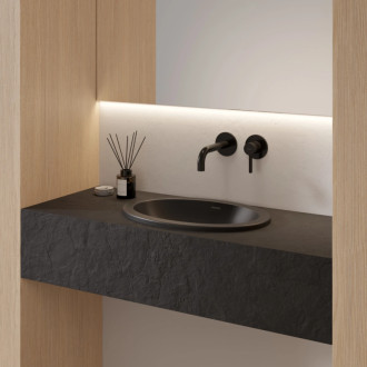 Omnires SHELL M+ podomietkové umývadlo, 38 x 25 cm, čierna lava mat SHELL380UPBLV