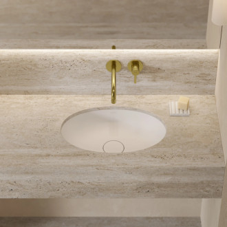 Omnires SHELL M+ podomietkové umývadlo, 48 x 31 cm, biela mat SHELL480UPBM