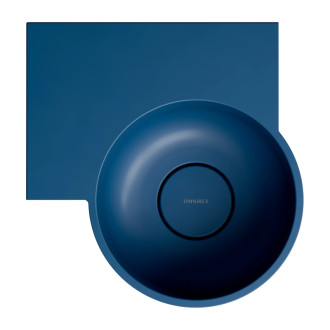 Omnires OVO M+ umývadlo na dosku/závesné ľavé, 33 x 34 cm, midnight blue mat OVO335UWLMB